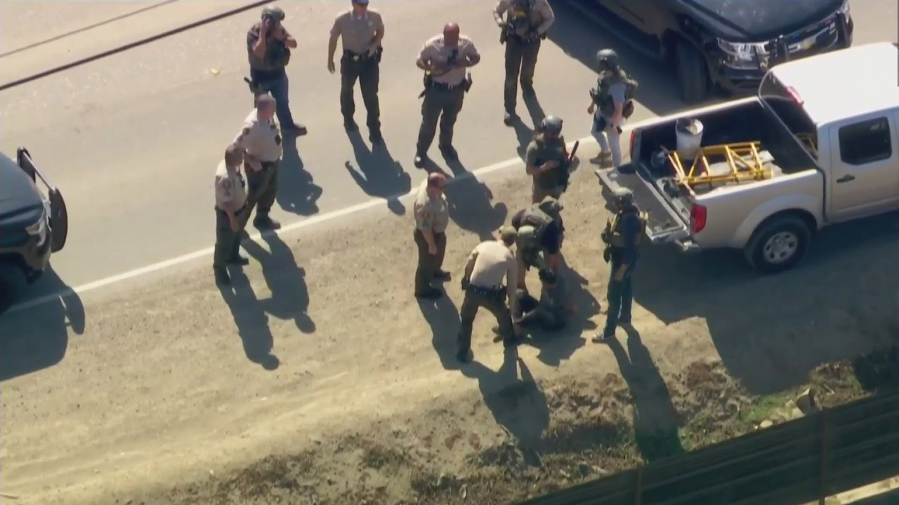 A man was treated, detained after leading the authorities in a chase in Ventura County