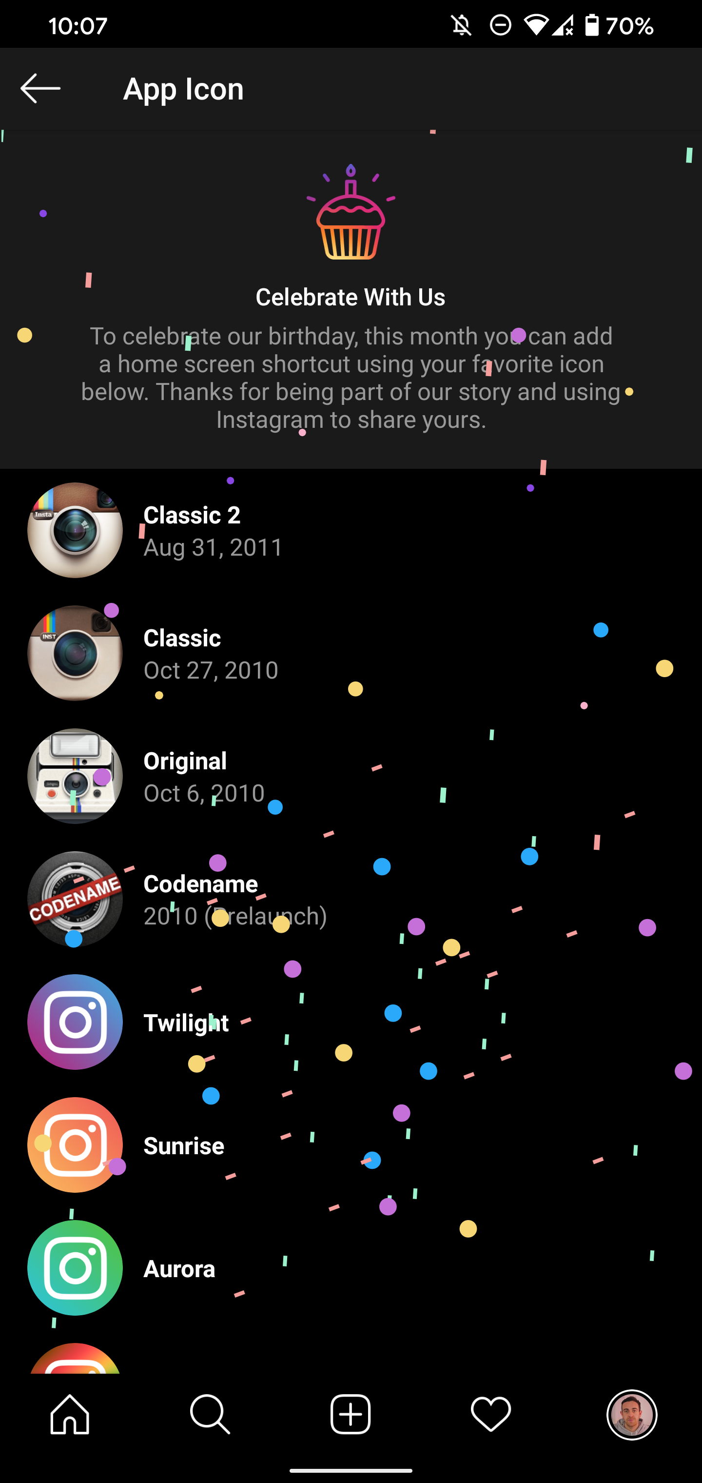 how to change instagram app icon android