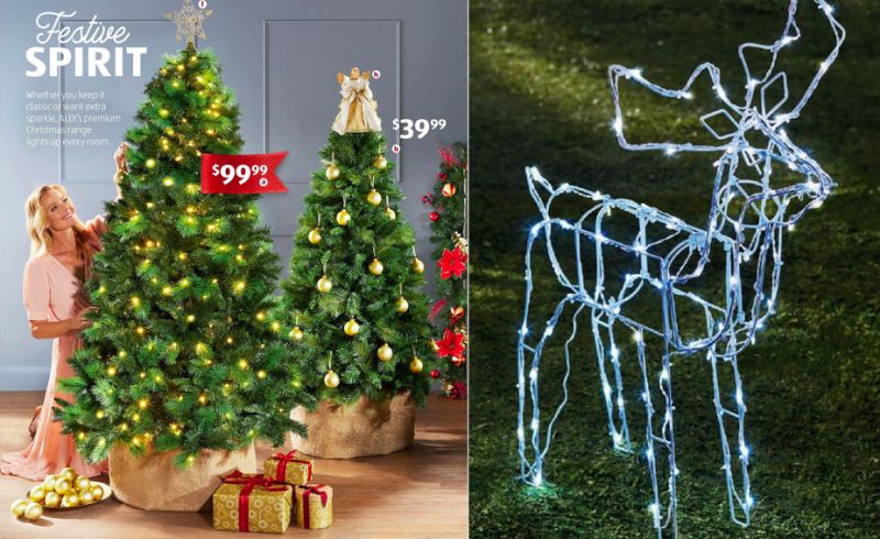 Aldi Christmas Decorations as advertised in their catalog.